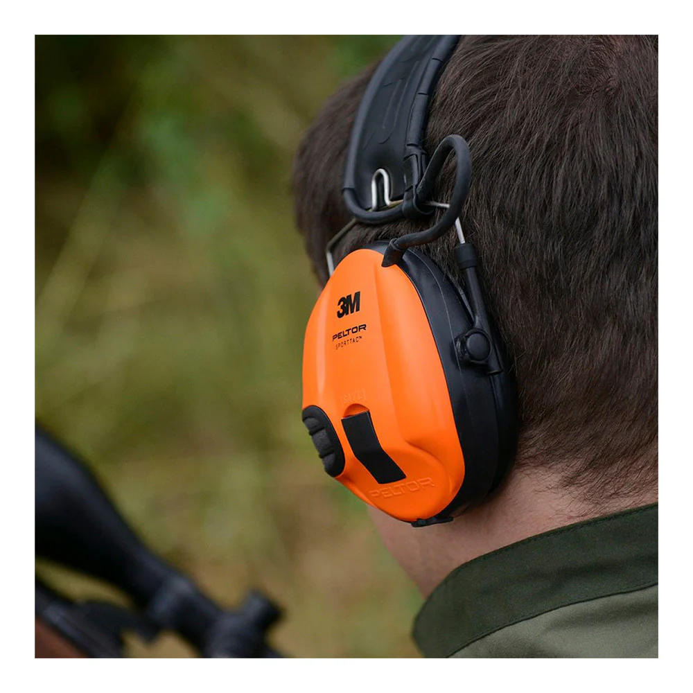 3M Peltor - SportTac Høreværn 26dB // Grøn/Orange Kopper - Image 4