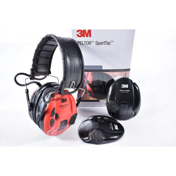 3M Peltor - SportTac Høreværn 26dB // Sort/Rød Kopper
