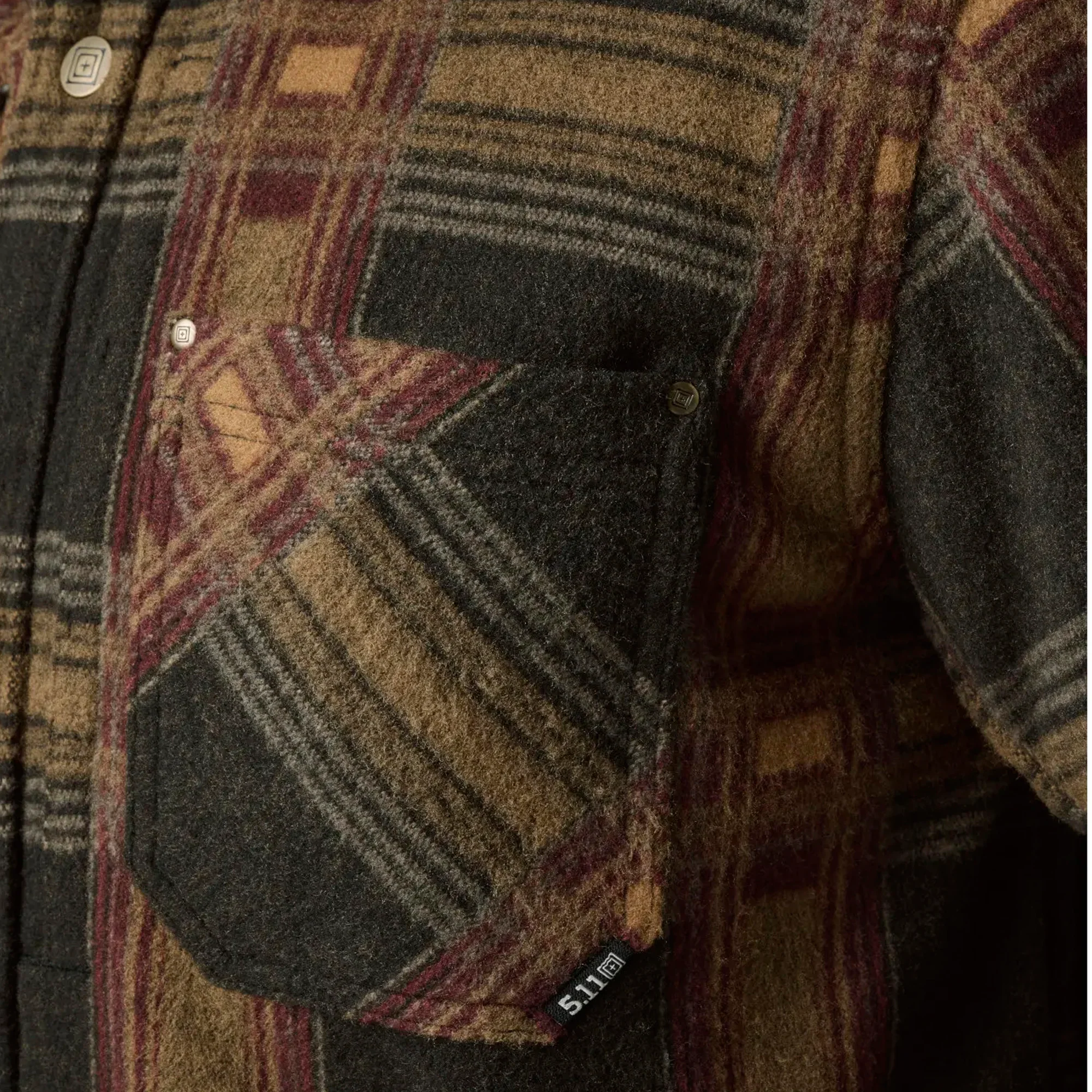 5.11 - Frontier Shirt Jakke // Black Plaid - Image 3