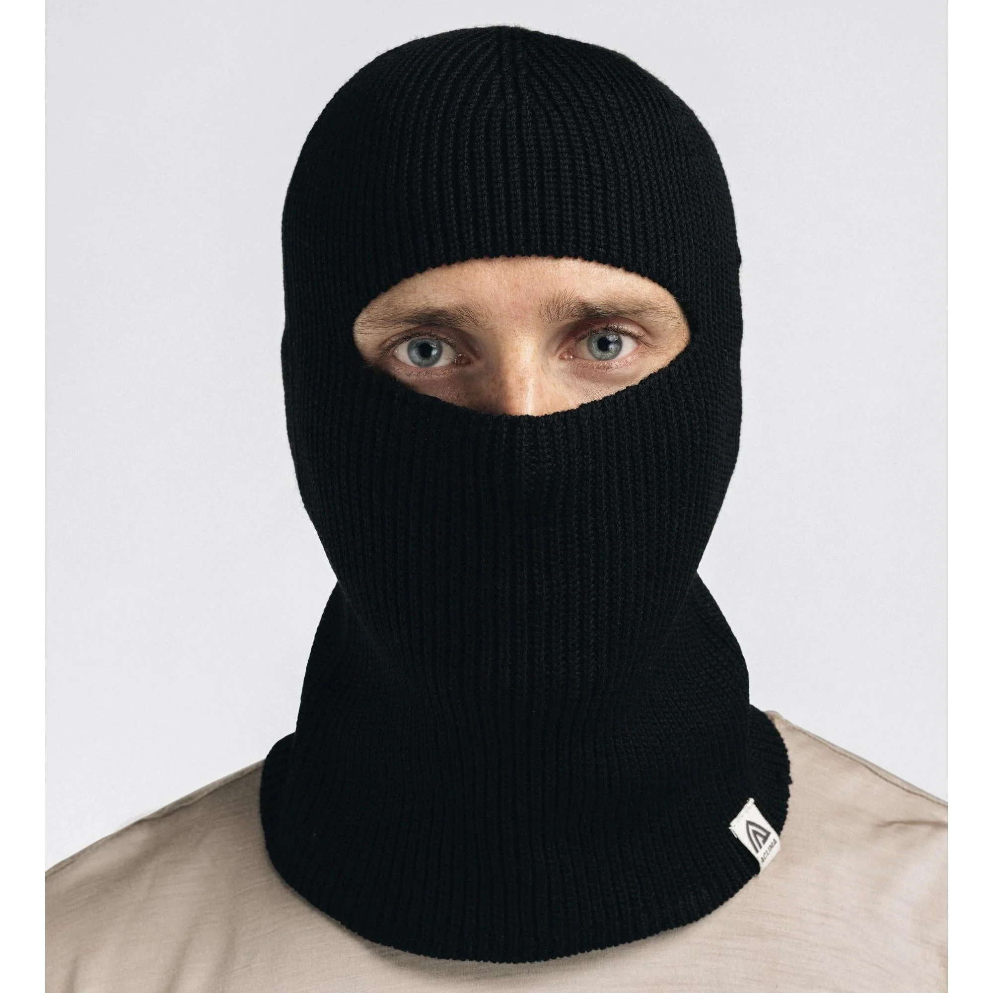 Aclima - Flat Knit Balaclava Hat // Sort - Image 5