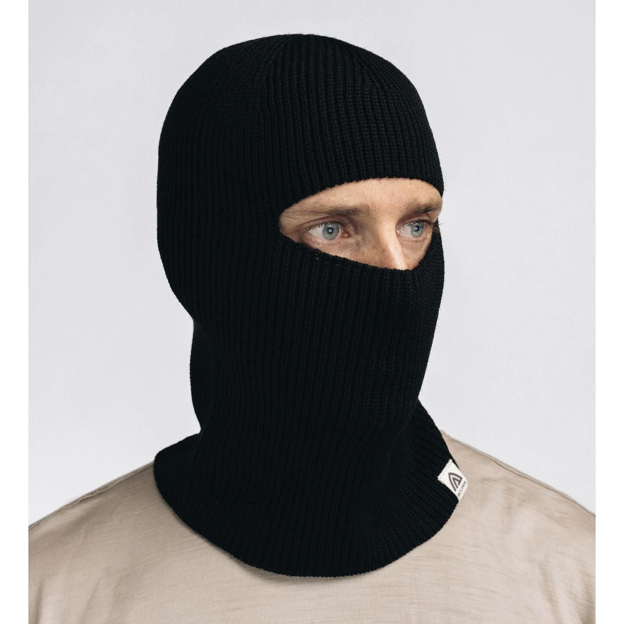 Aclima - Flat Knit Balaclava Hat // Sort - Image 6
