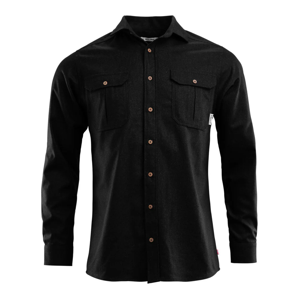 Aclima - LeisureWool Reborn Herre Uldskjorte // Dark Grey Melange