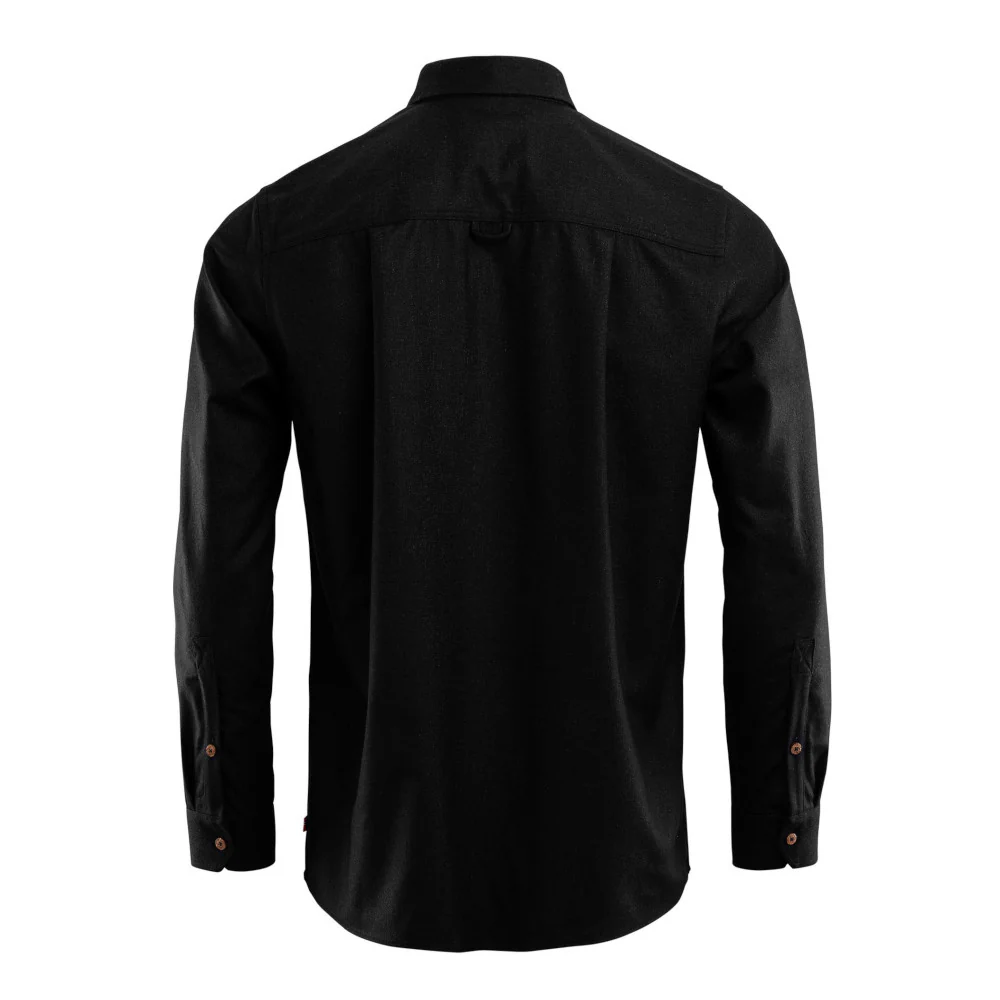 Aclima - LeisureWool Reborn Herre Uldskjorte // Dark Grey Melange - Image 2