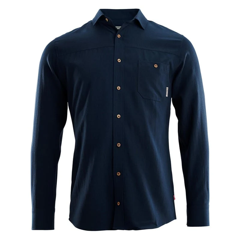 Aclima - LeisureWool Woven Herre Uldskjorte // Navy Blå