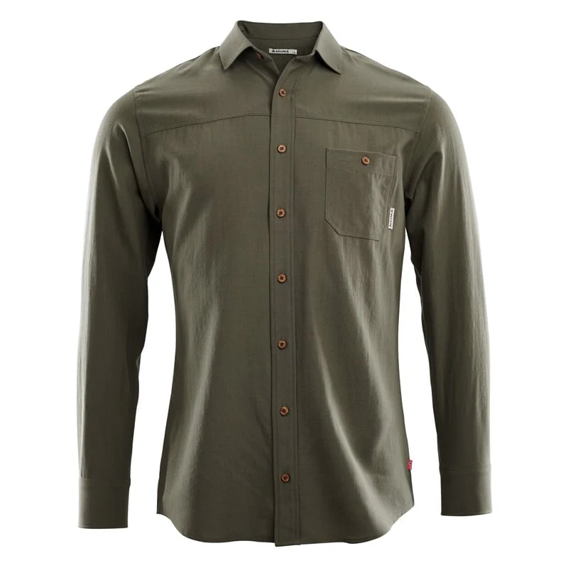 Aclima - LeisureWool Woven Herre Uldskjorte // Ranger Green - Image 3