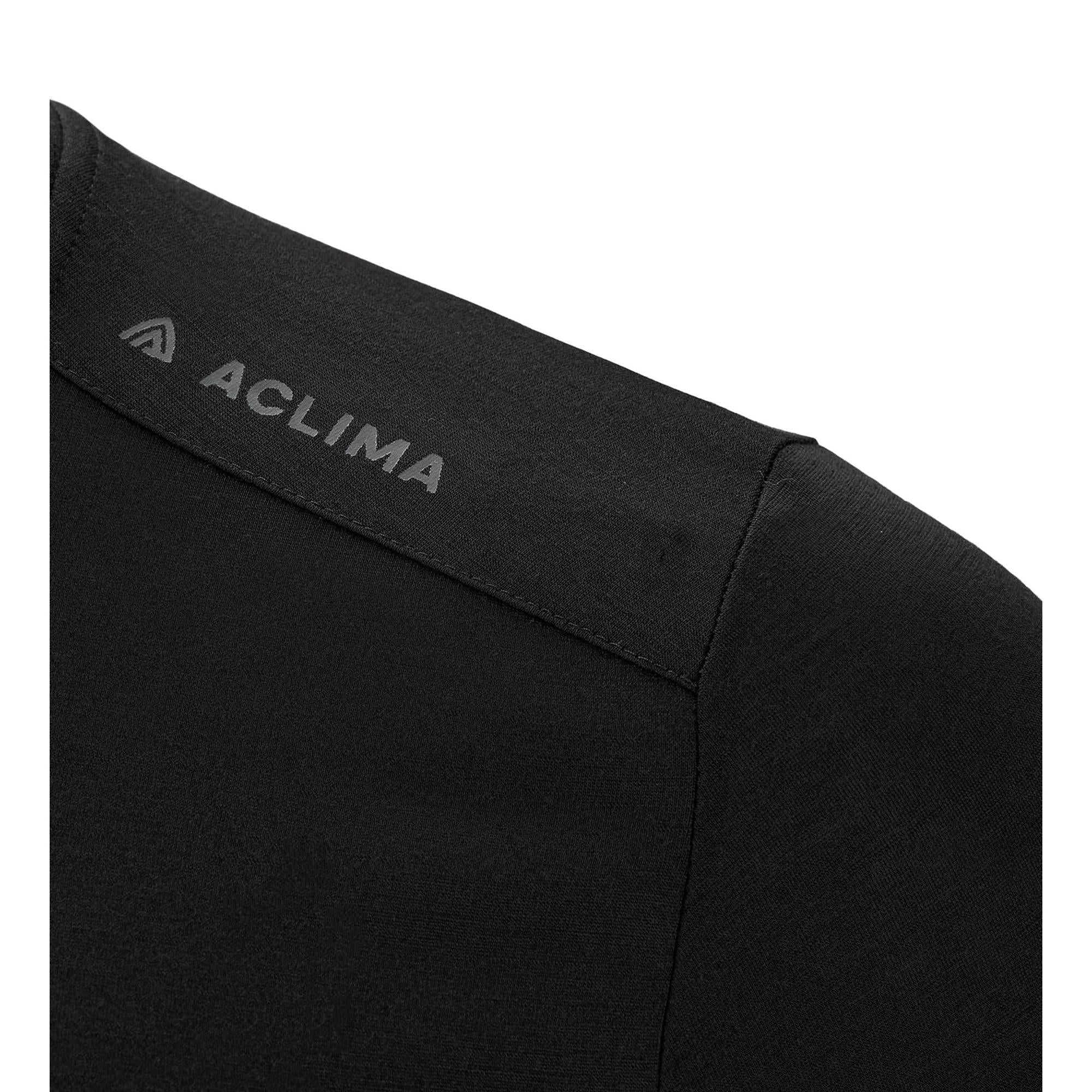 Aclima - LightWool 140  Herre Trail T-shirt // Sort - Image 3