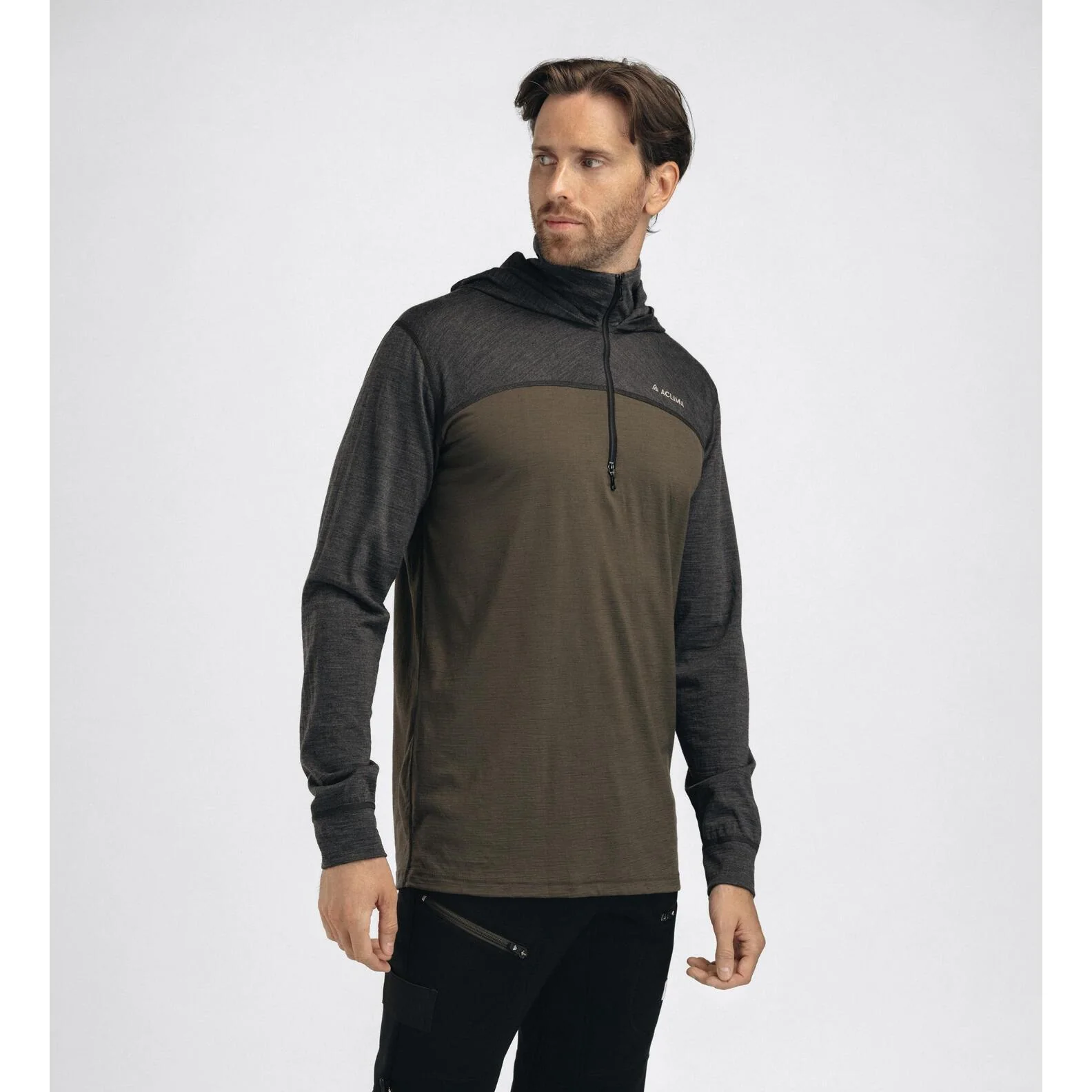 Aclima - LightWool 180 Herre Hoodie // Tarmac/Marengo - Image 6