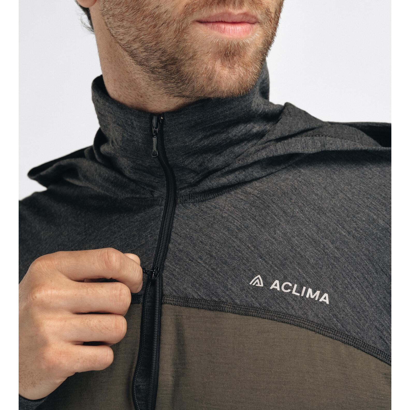 Aclima - LightWool 180 Herre Hoodie // Tarmac/Marengo - Image 9