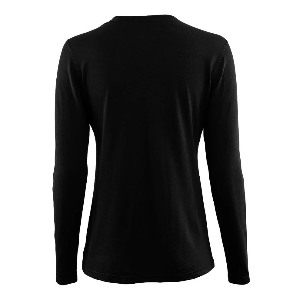 Aclima - LightWool Undershirt Langærmet Dame Trøje // Sort - Image 2
