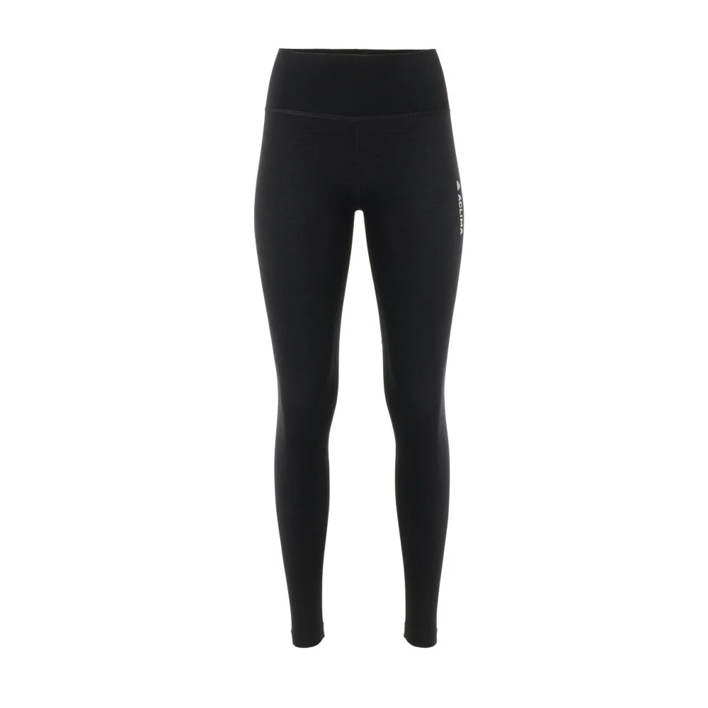 Aclima - WarmWool 200g Dame Højtaljede Lange Underbukser // Sort