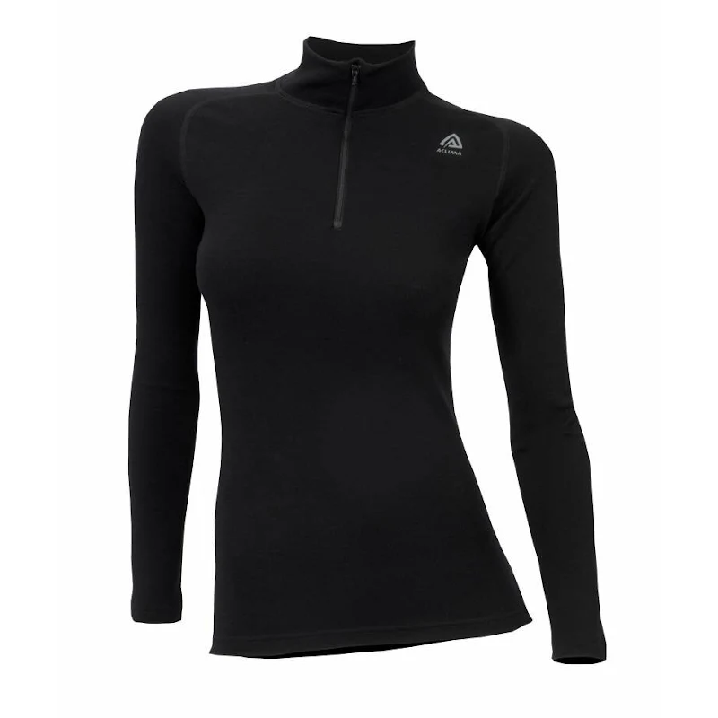 Aclima - WarmWool Dame Mock Neck m. Lynlås // Sort