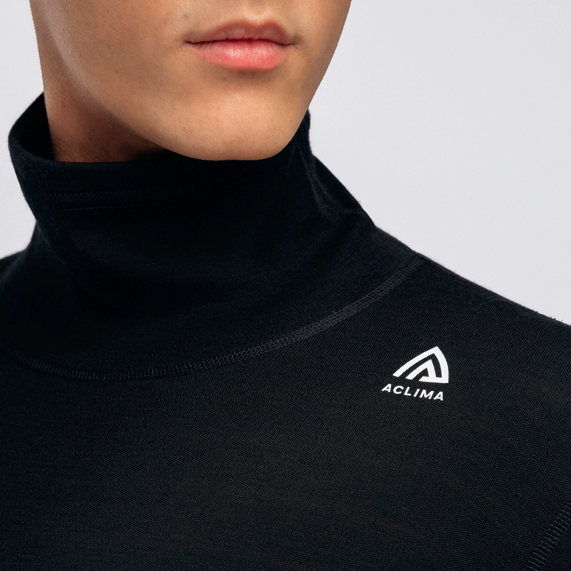 Aclima - WarmWool Herre Roll Neck // Sort - Image 3