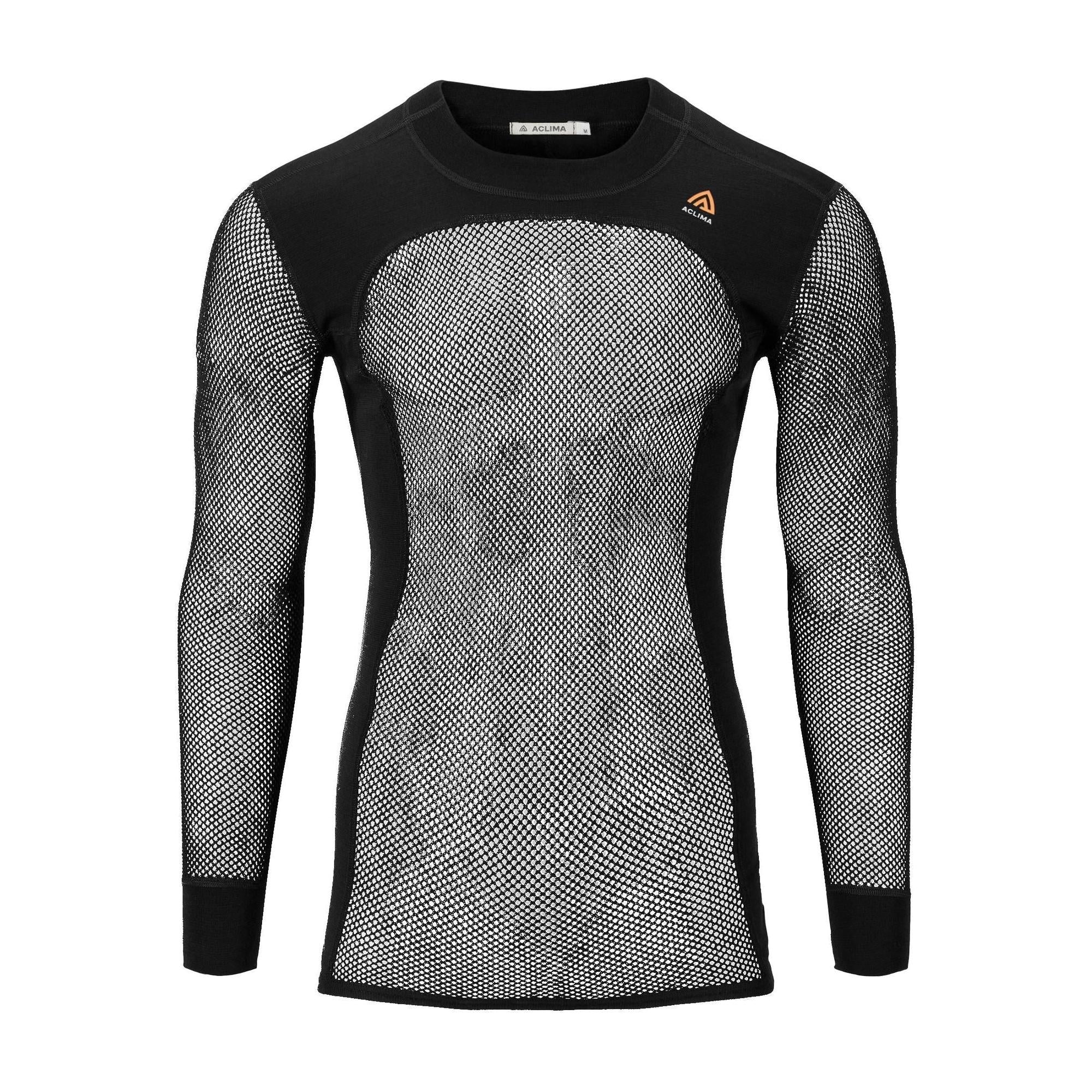 Aclima - Woolnet 120g Herre Crew Neck Uldtrøje // Sort