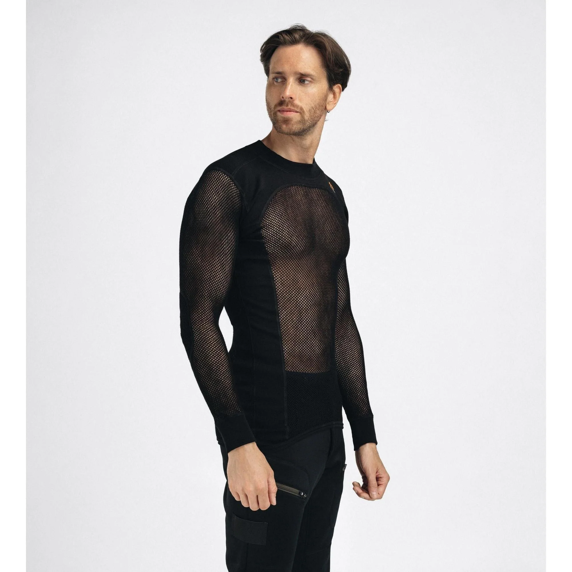 Aclima - Woolnet 120g Herre Crew Neck Uldtrøje // Sort - Image 6