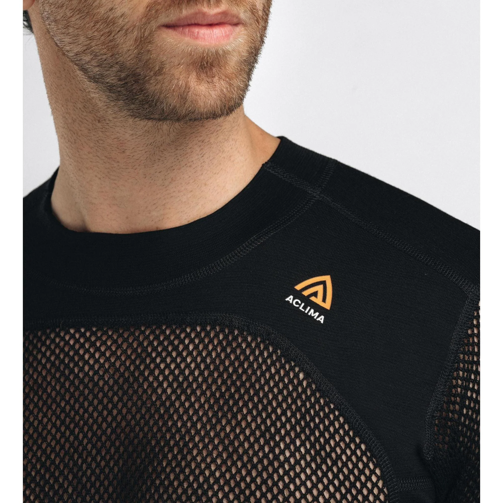 Aclima - Woolnet 120g Herre Crew Neck Uldtrøje // Sort - Image 8