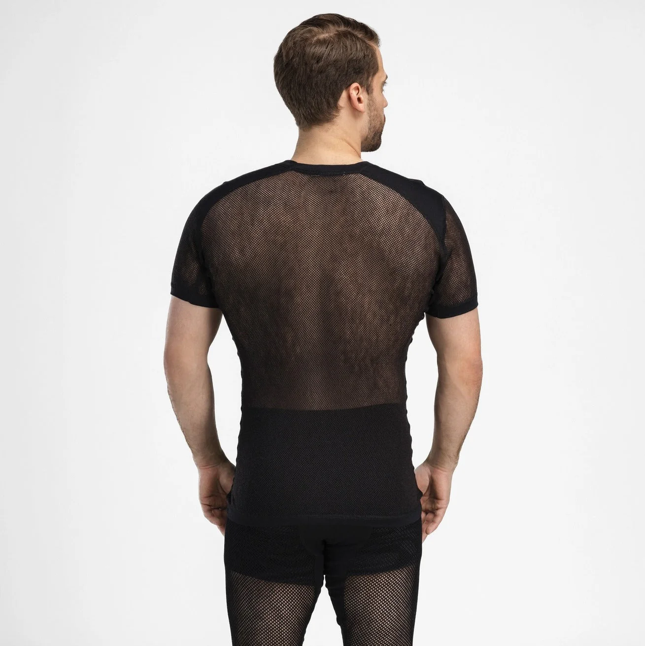 Aclima - WoolNet Light Herre Uld T-shirt // Sort - Image 4