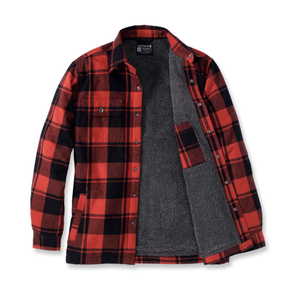 Carhartt - Flannel Sherpa-Lined Skjorte // Rød Okker - Image 4