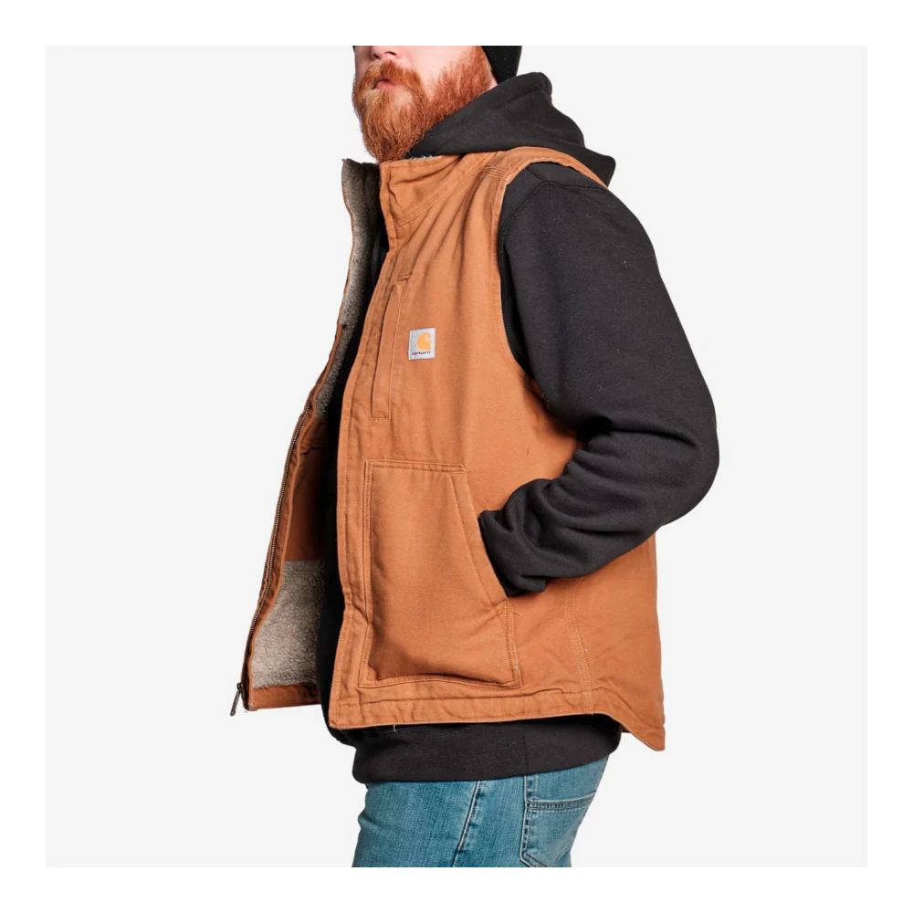Carhartt - Washed Duck Lined Mock Neck Vest // Brun - Image 3