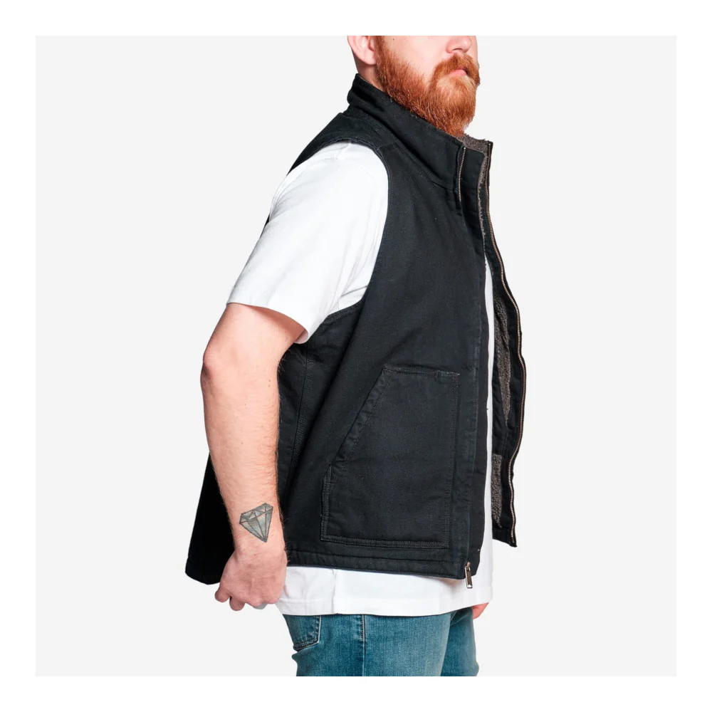 Carhartt - Washed Duck Lined Mock Neck Vest // Sort - Image 4