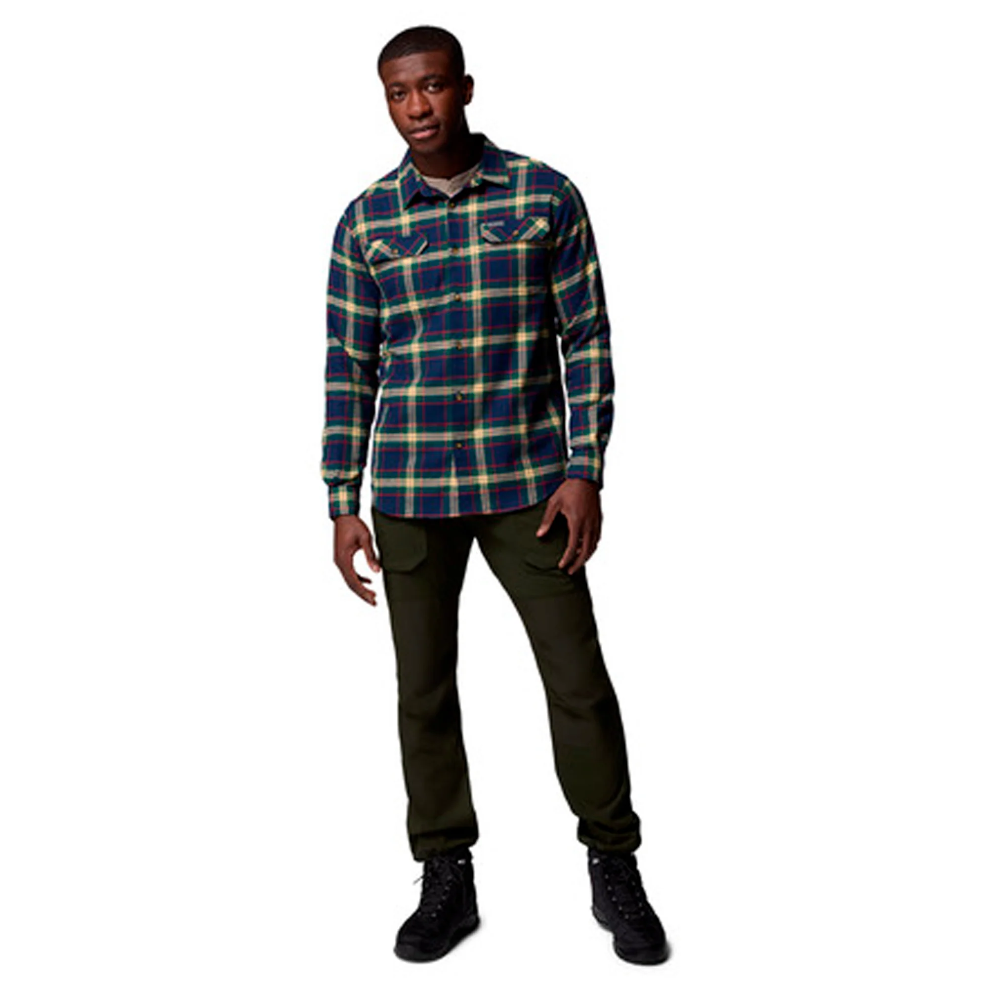 Columbia - Flare Gun Stretch Flannel Langærmet Herre Skjorte // Navy - Image 4