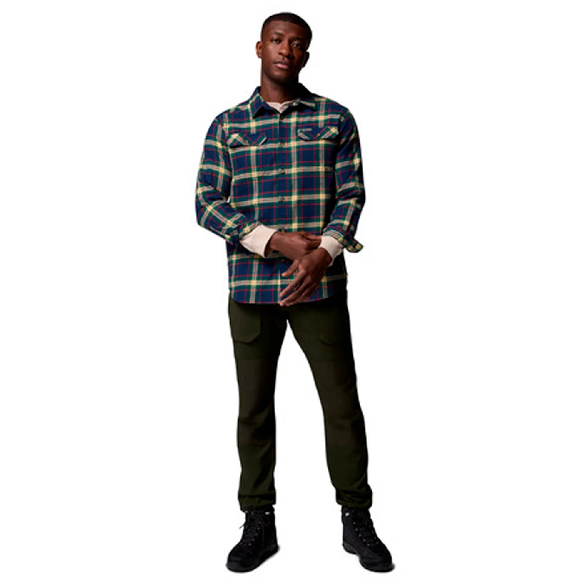 Columbia - Flare Gun Stretch Flannel Langærmet Herre Skjorte // Navy - Image 5