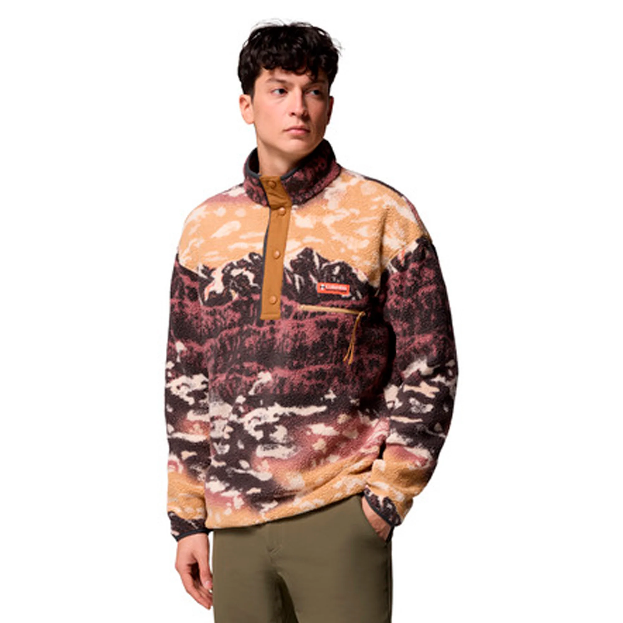 Columbia - Helvetia II Printed Half Snap Fleece Pullover // Camel Brown Sisters