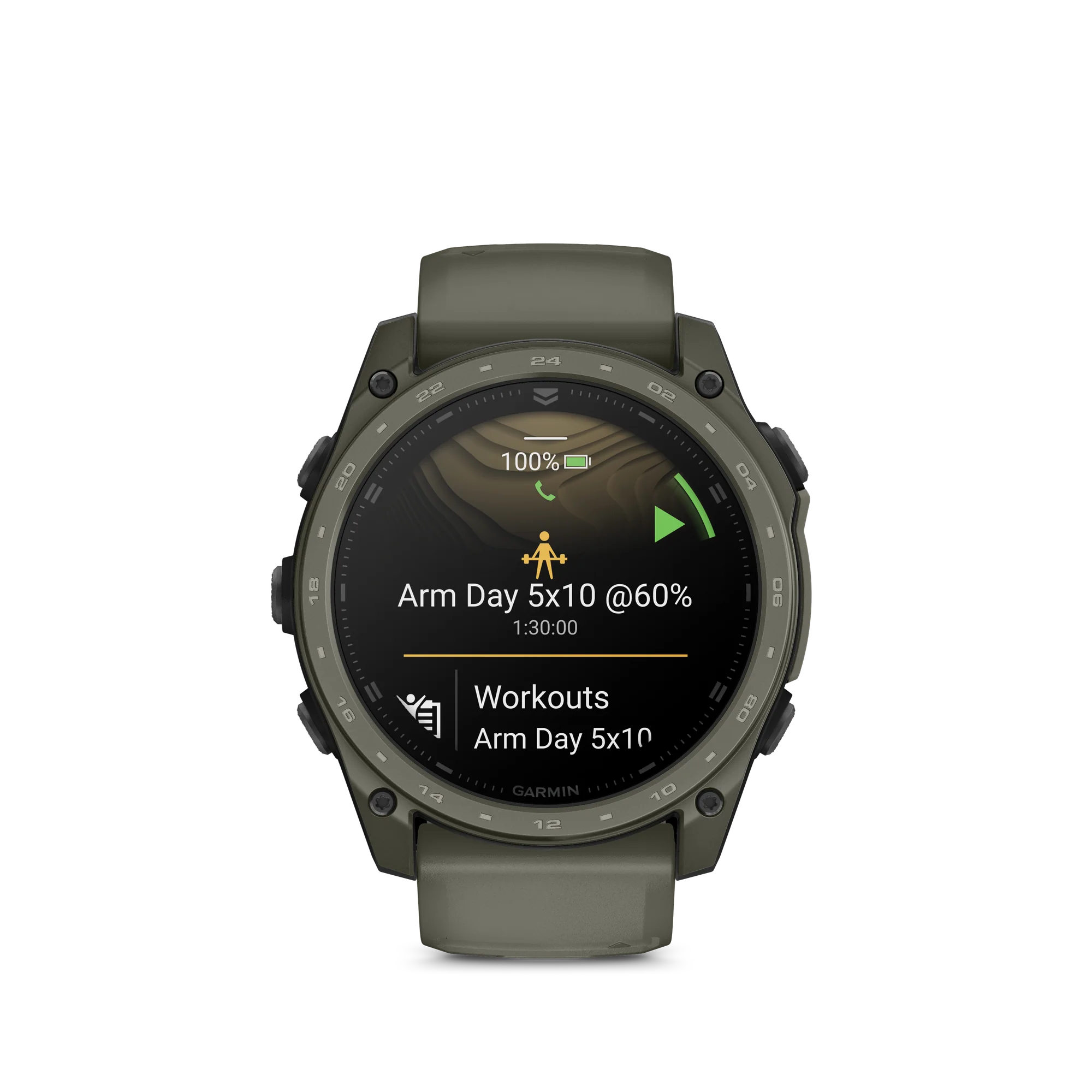 Garmin - Tactix 8 Cerakote 51 mm GPS Ur // Olivengrøn Titanium - Image 2
