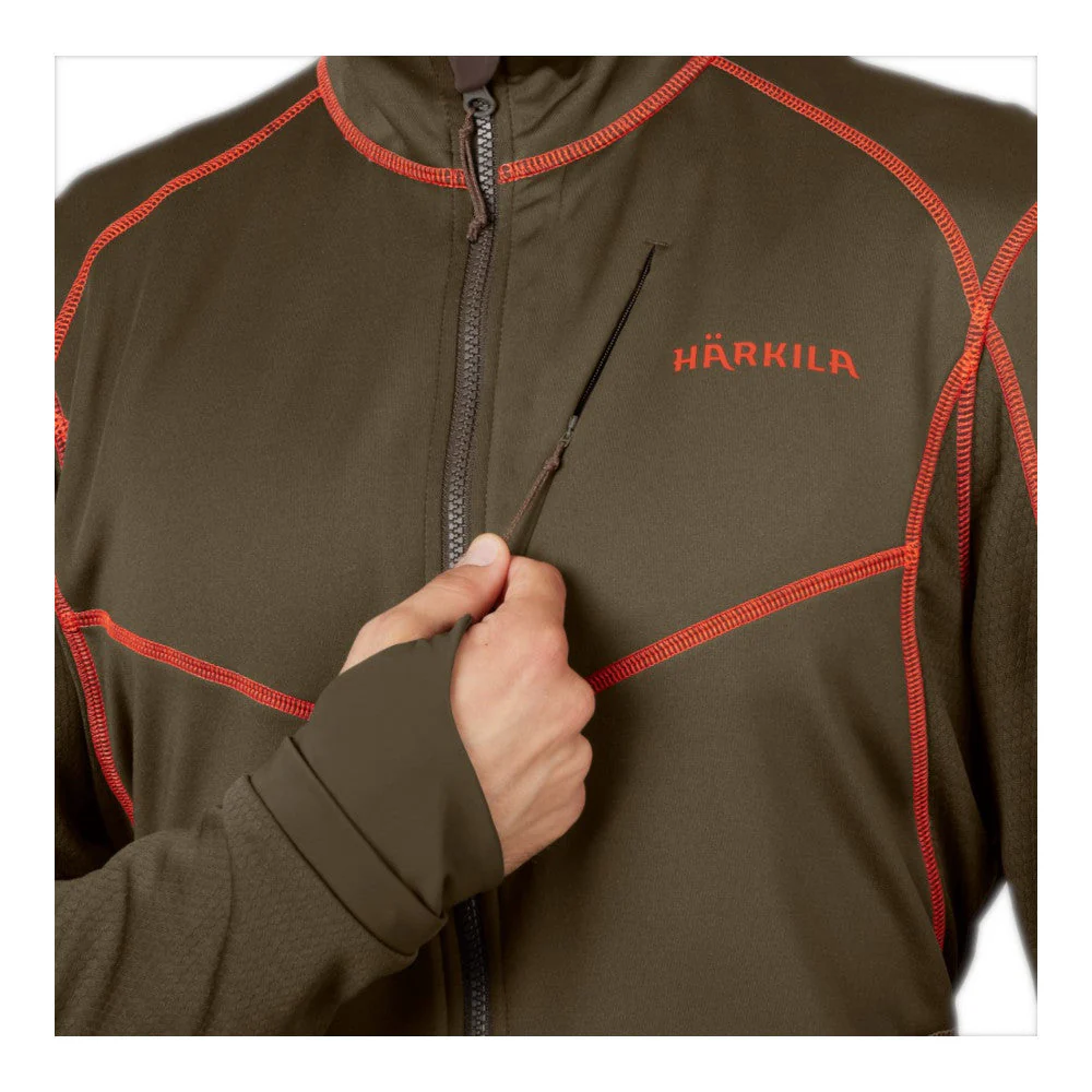 Härkila - Scandinavian Fleece Herre Jakke // Grøn / Orange - Image 3