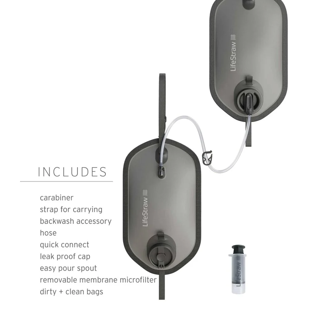 LifeStraw - Peak Series Gravity Vandfilter System 8L + 8L // Dark Mountain Gray - Image 3
