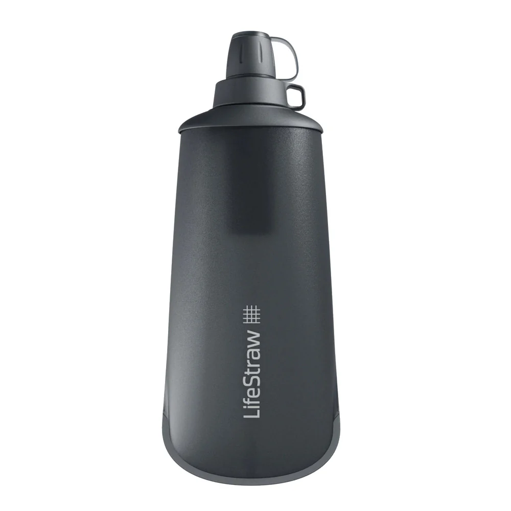 LifeStraw - Peak Squeeze Vandrensningsflaske 1L // Mørk Grå