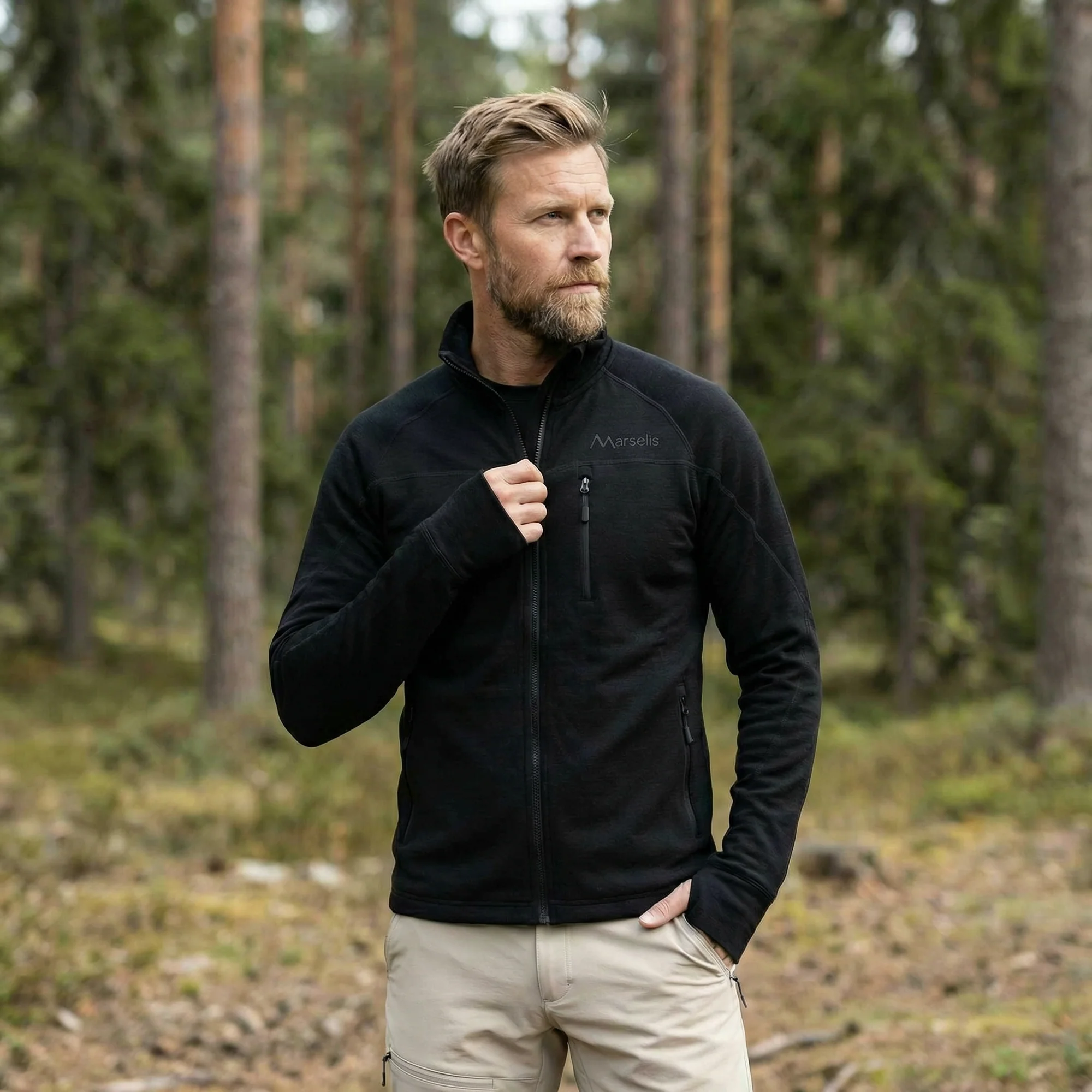 Marselis - Merino Stretch Jakke // Sort - Image 4