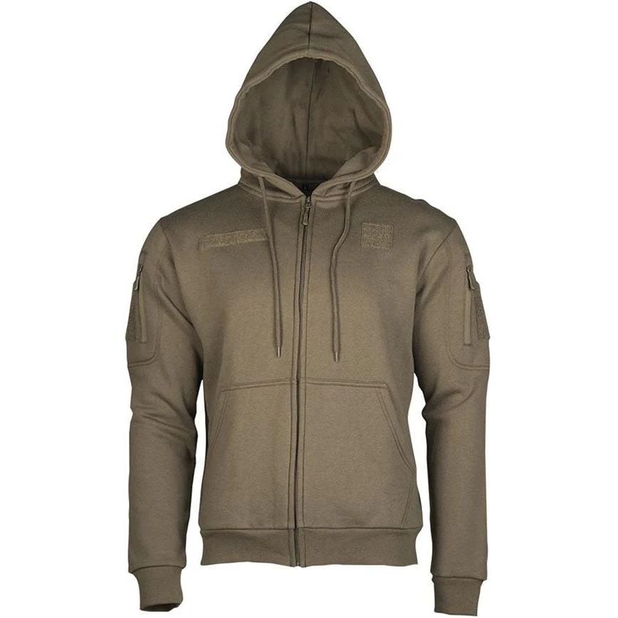 Mil-Tec - Tactical Hoodie Hættetrøje m. Lynlås // Olivengrøn