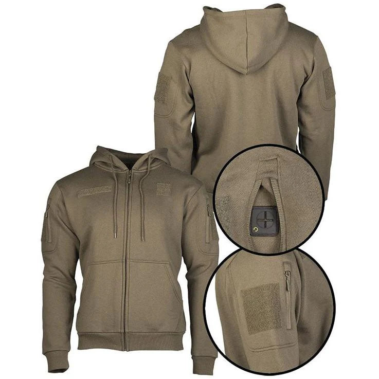 Mil-Tec - Tactical Hoodie Hættetrøje m. Lynlås // Olivengrøn - Image 3
