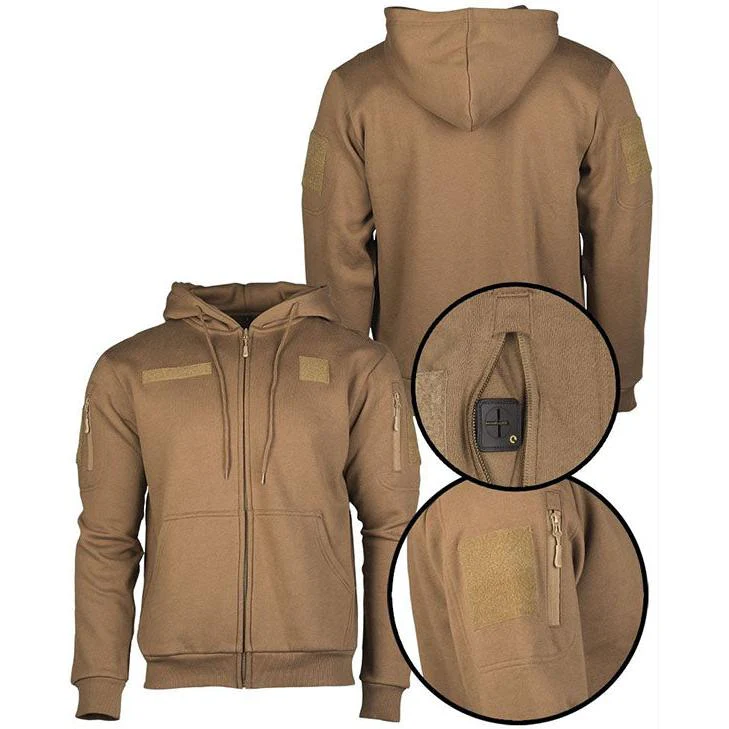 Mil-Tec - Tactical Hoodie Hættetrøje m. Lynlås // Olivengrøn - Image 4