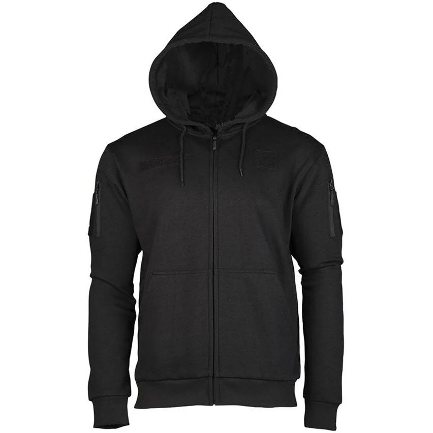 Mil-Tec - Tactical Hoodie Hættetrøje m. Lynlås // Sort