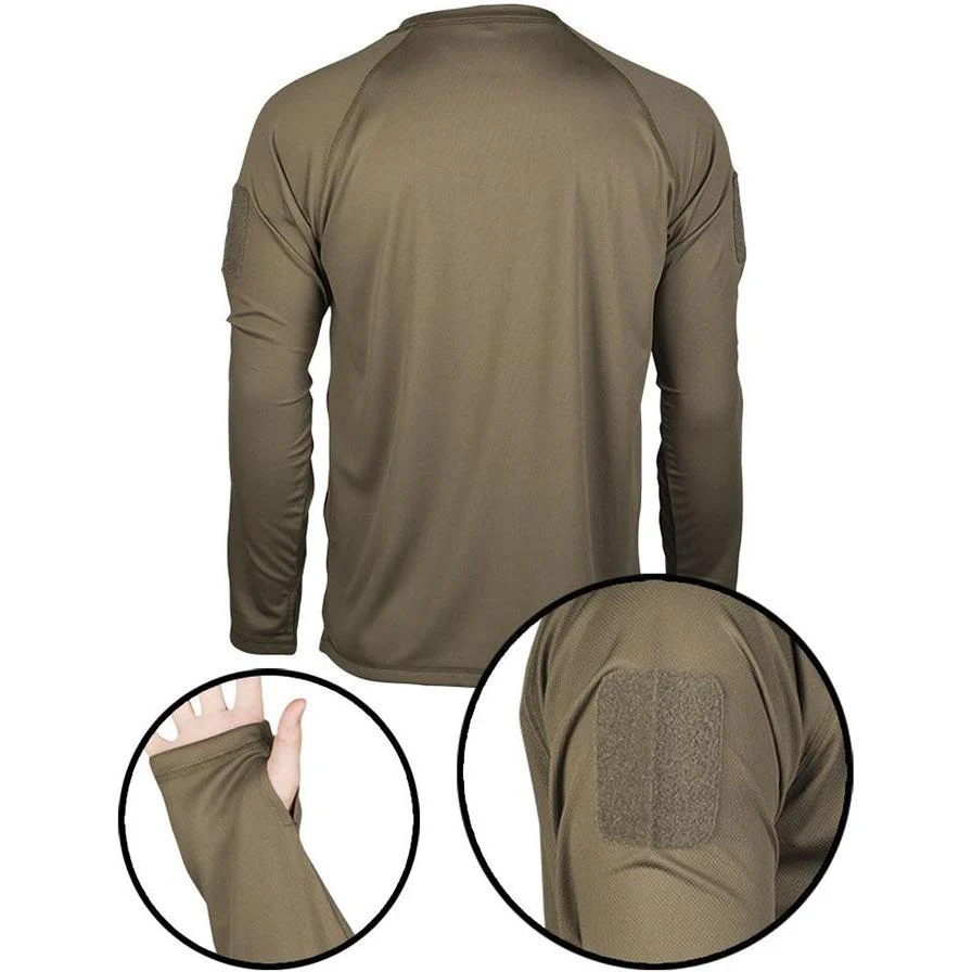 Mil-Tec - Tactical Quick Dry Langærmet T-Shirt // Sort - Image 3