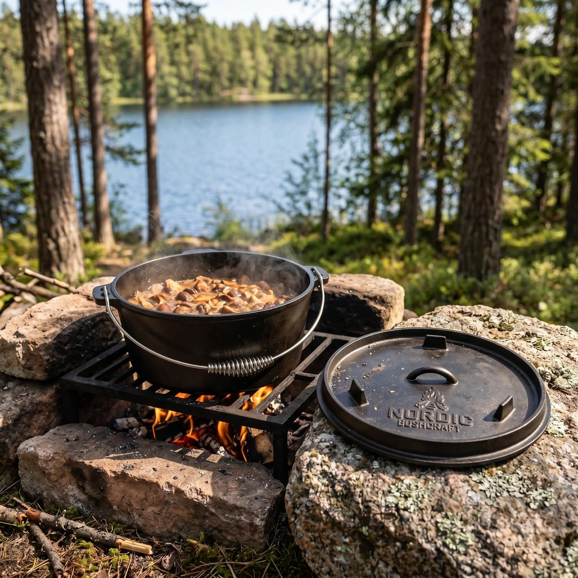 Nordic Bushcraft - 12L Dutch Oven Støbejernsgryde - Image 4