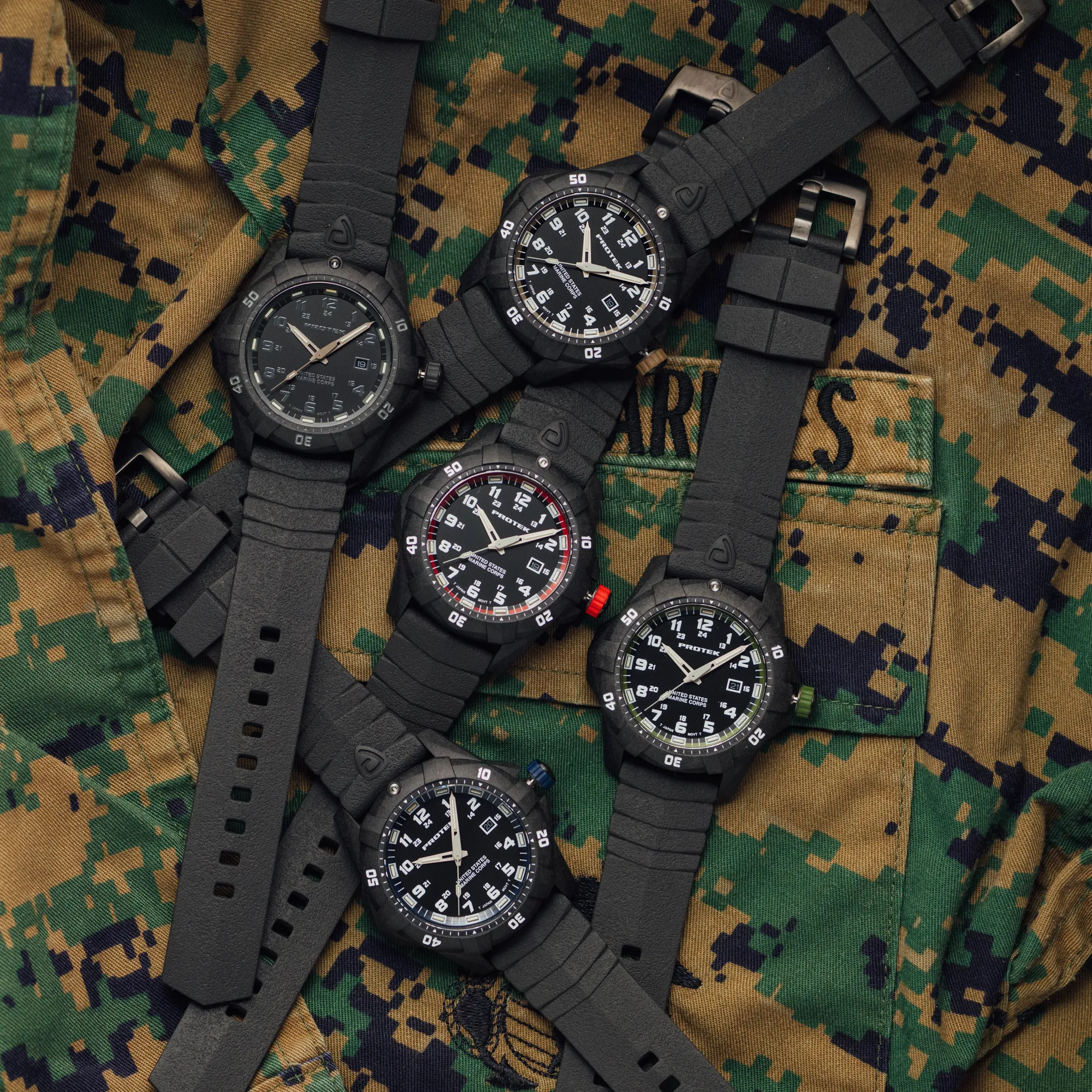 ProTek - PT1013 USMC 42 mm Outdoor Ur // Sort & Blå - Image 11