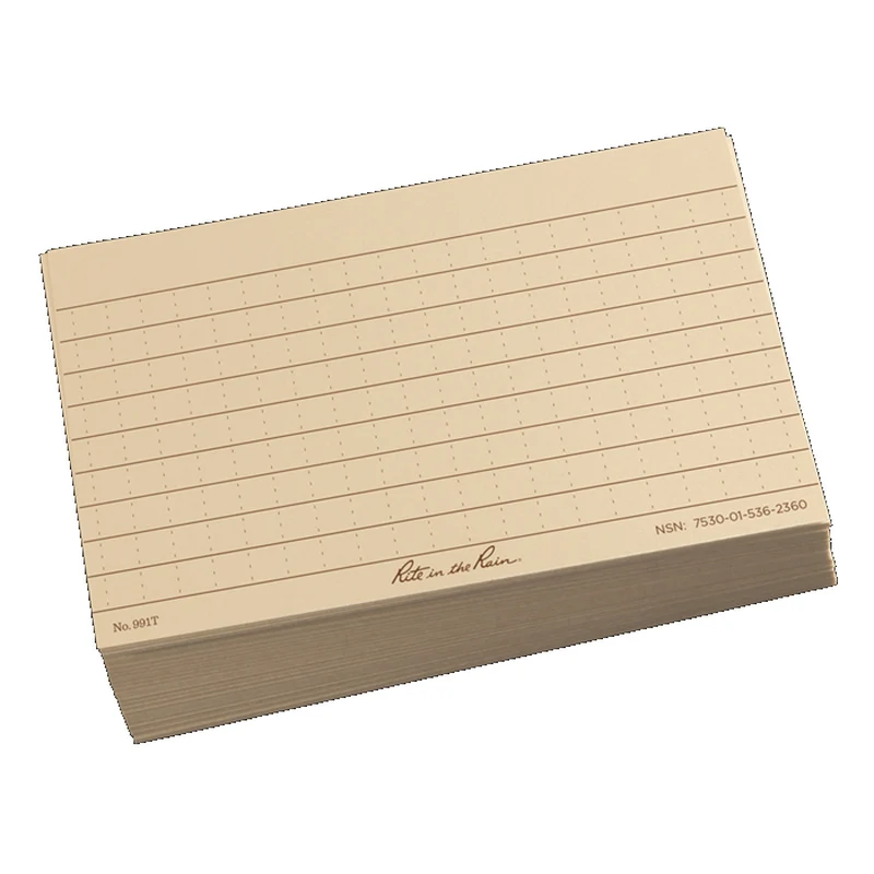 Rite in the Rain - Index Cards (100 stk) // Lys Sand / Tan