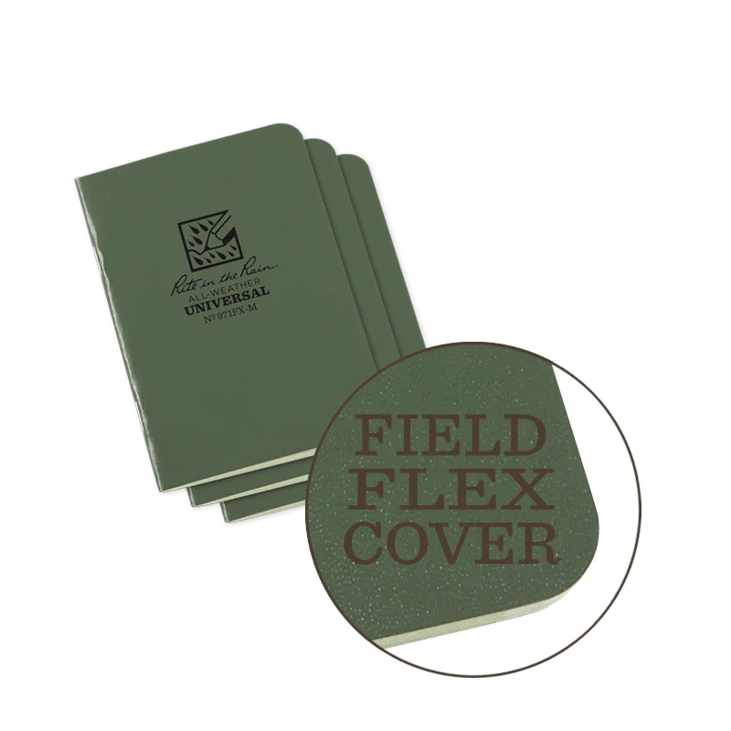 Rite In The Rain - Mini Stapled Notebook (3-pak) // Grøn