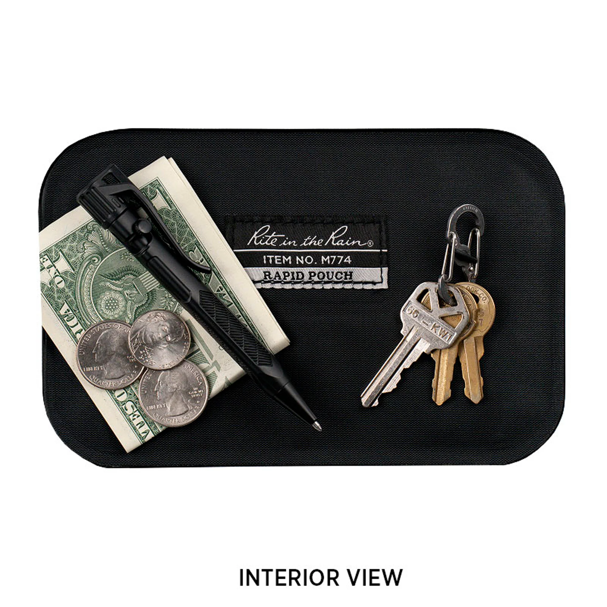 Rite In The Rain - Monsoon Rapid // Small Utility Pouch 4.5X7 Black W/Velcro - Image 3