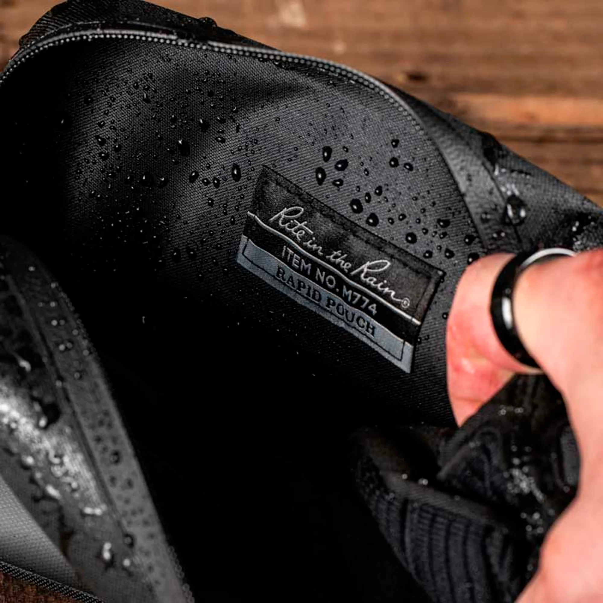 Rite In The Rain - Monsoon Rapid // Small Utility Pouch 4.5X7 Black W/Velcro - Image 7