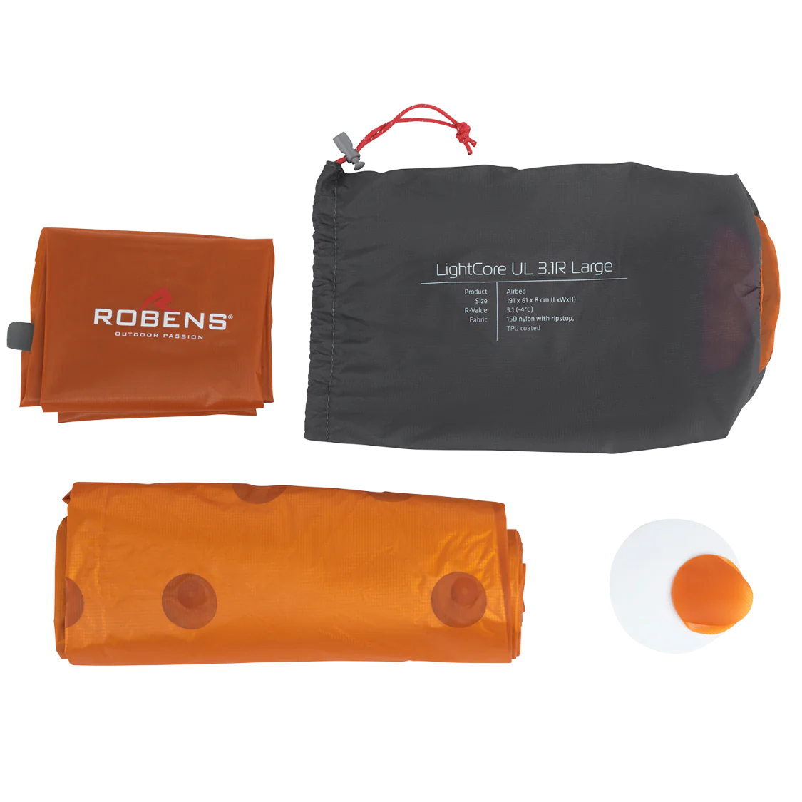 Robens - LightCore UL 3.1R Large 3 Sæsoners Liggeunderlag // Orange - Image 6