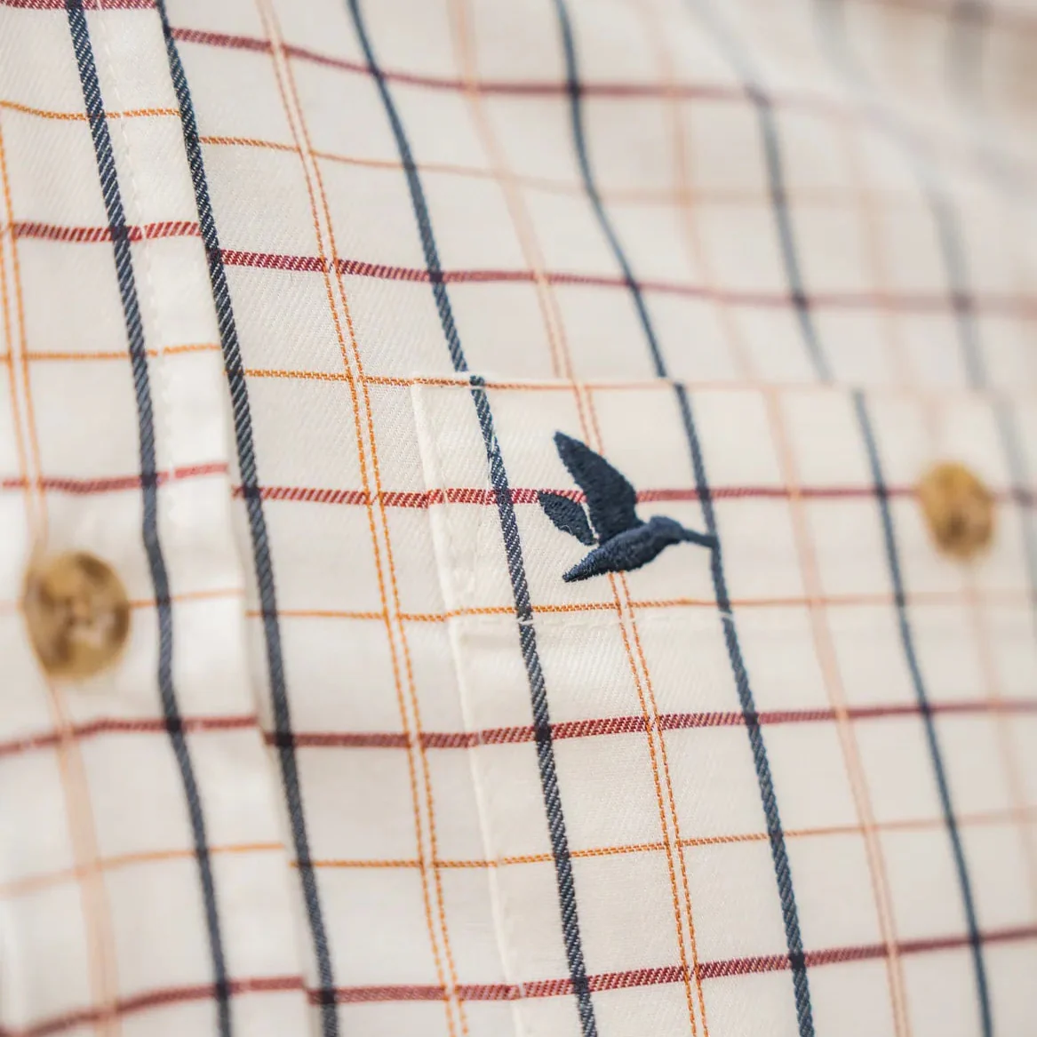 Seeland - Oxford Shooting Skjorte // Classic Blue / Merlot Check - Image 3