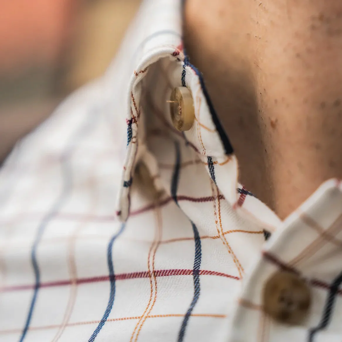 Seeland - Oxford Shooting Skjorte // Classic Blue / Merlot Check - Image 4