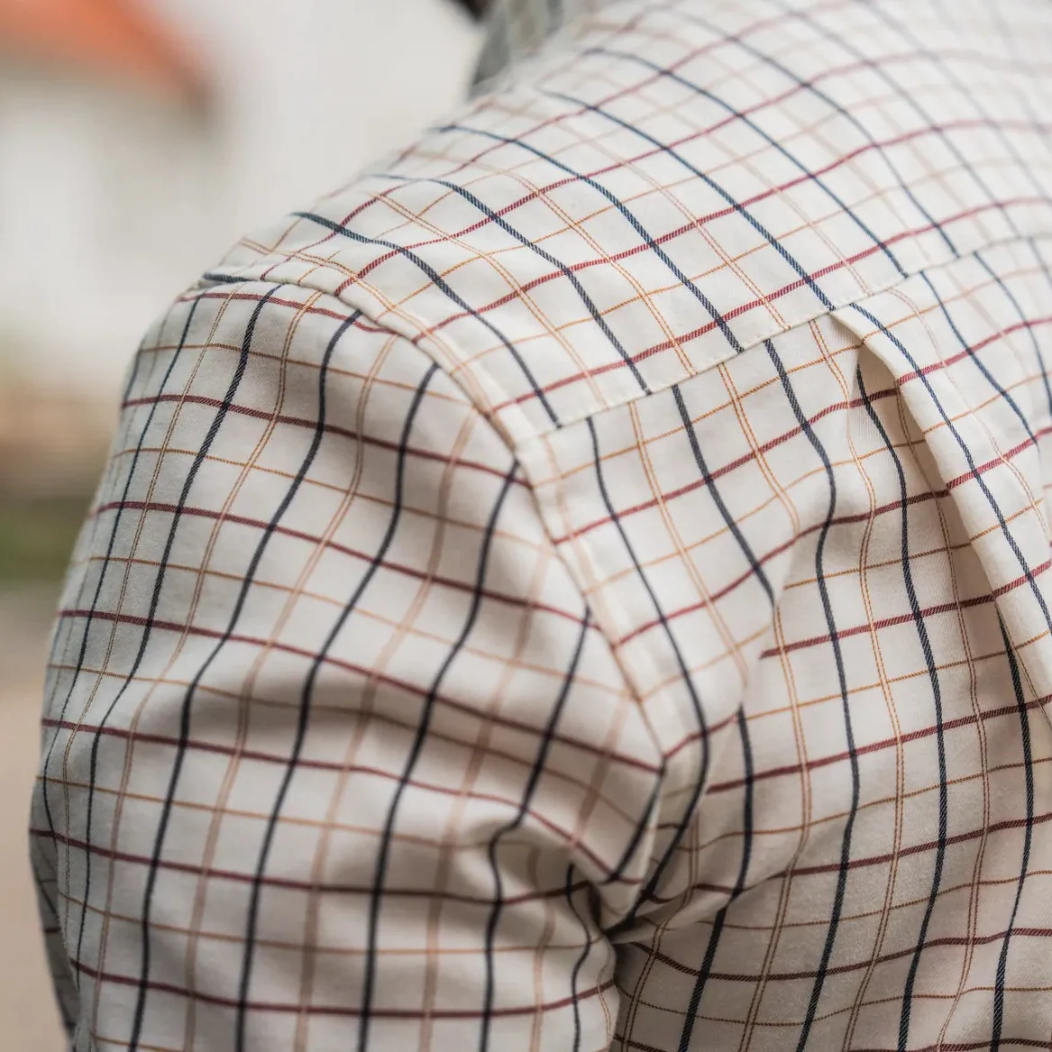 Seeland - Oxford Shooting Skjorte // Classic Blue / Merlot Check - Image 5