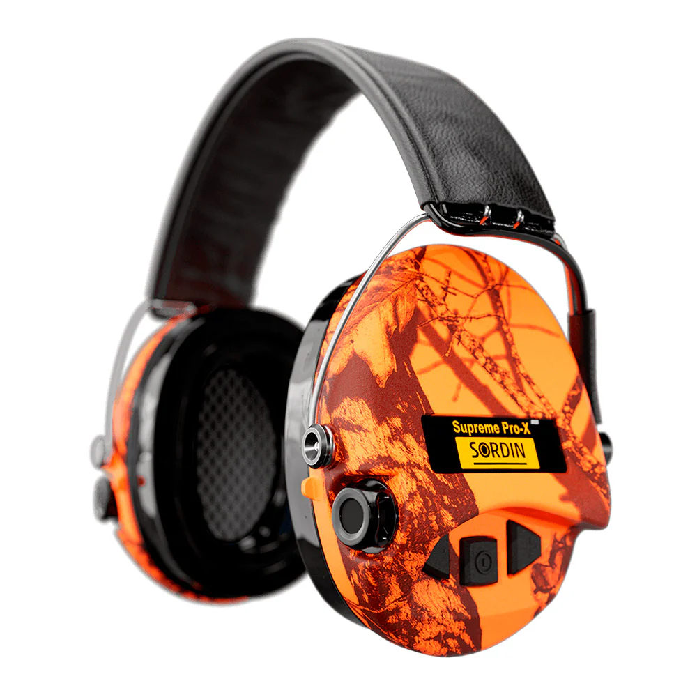 Sordin - Supreme Pro X LED Aktiv Høreværn // Orange camo