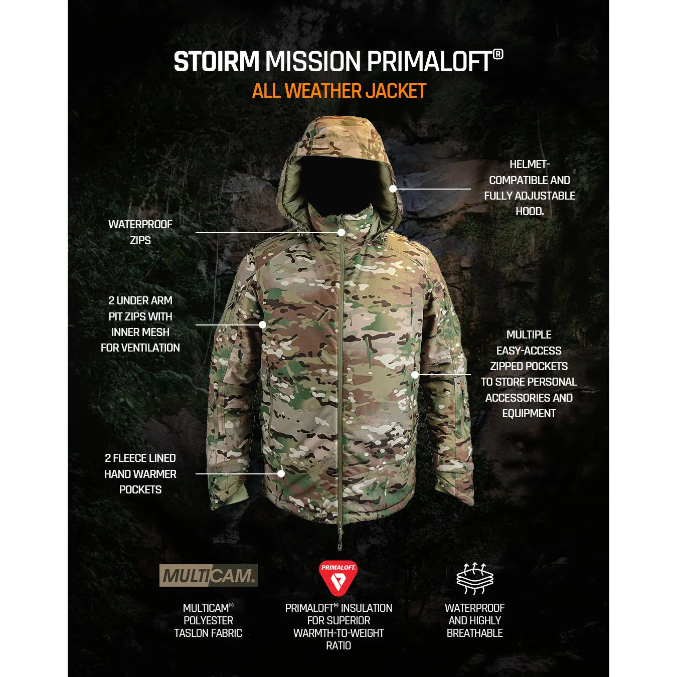 Stoirm - Mission PRIMALOFT  All Weather Jacket // Multicam - Image 5