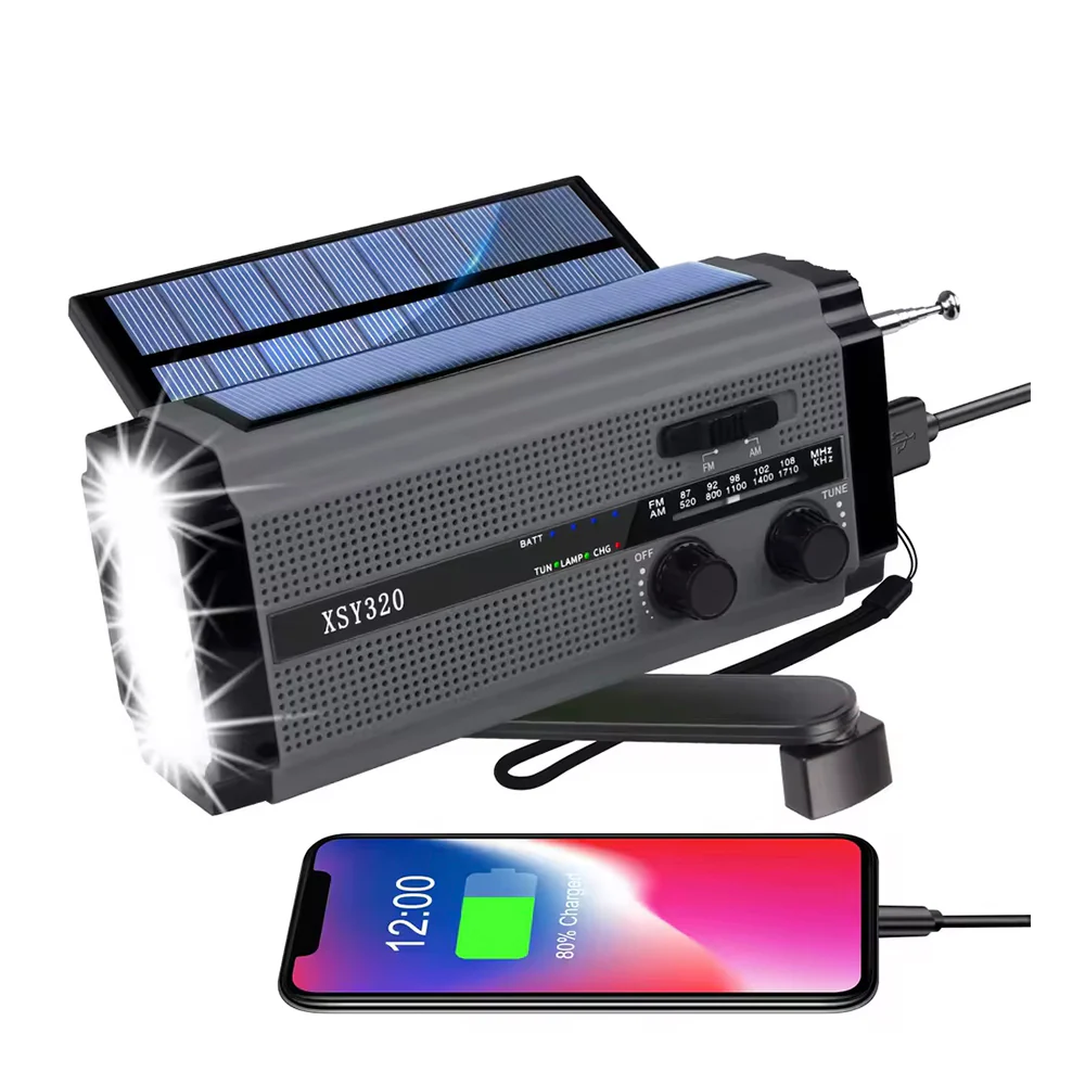 Sunny Hiker - Nødradio m. Powerbank 5.000 mAh (Kan bruge 3xAAA Batterier) // Sort - Image 3