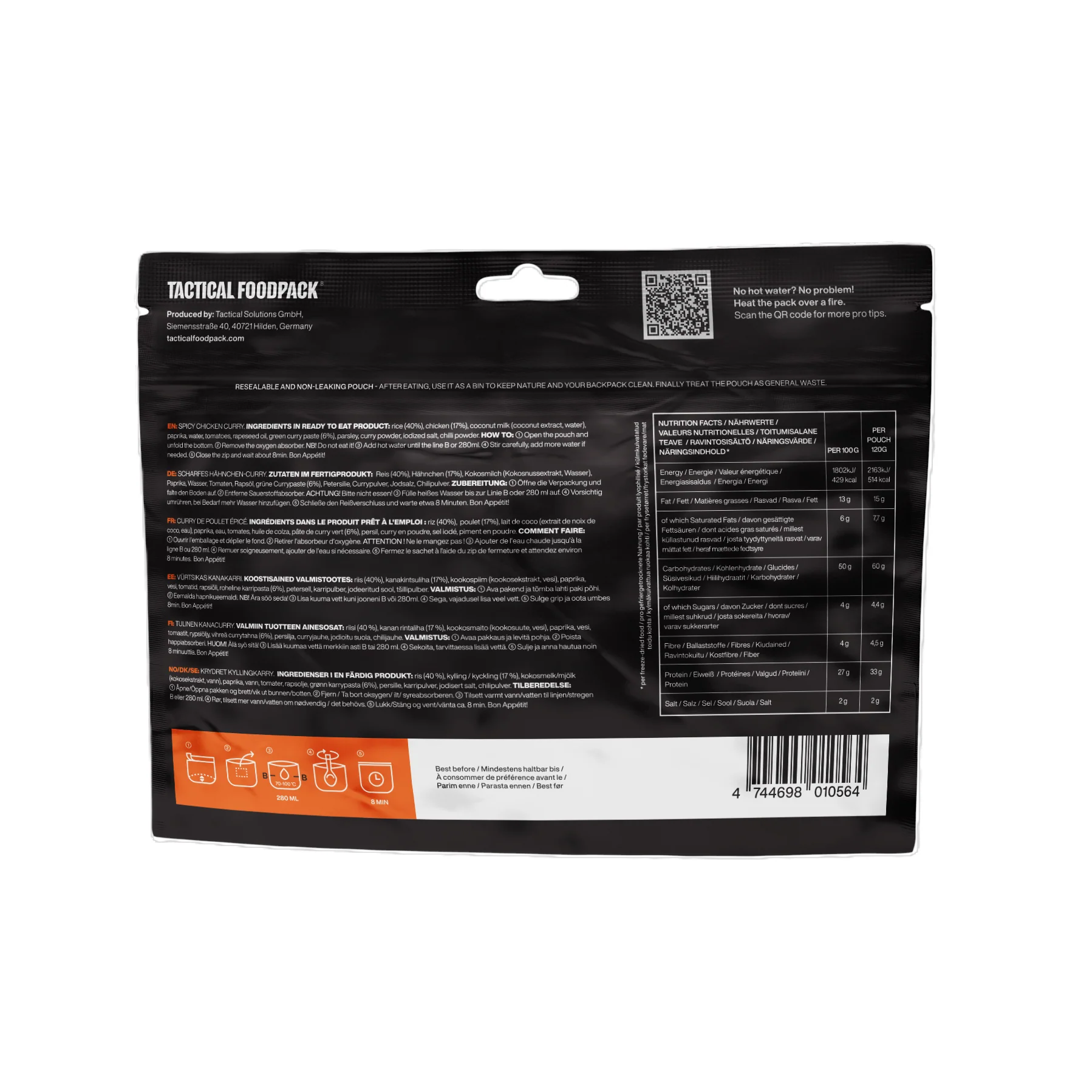 Tactical Foodpack - Krydret Kylling I Karry, 514 Kcal - Image 3